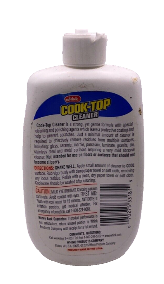 Whink Cook-Top Cleaner 15oz bottle *NO CAP