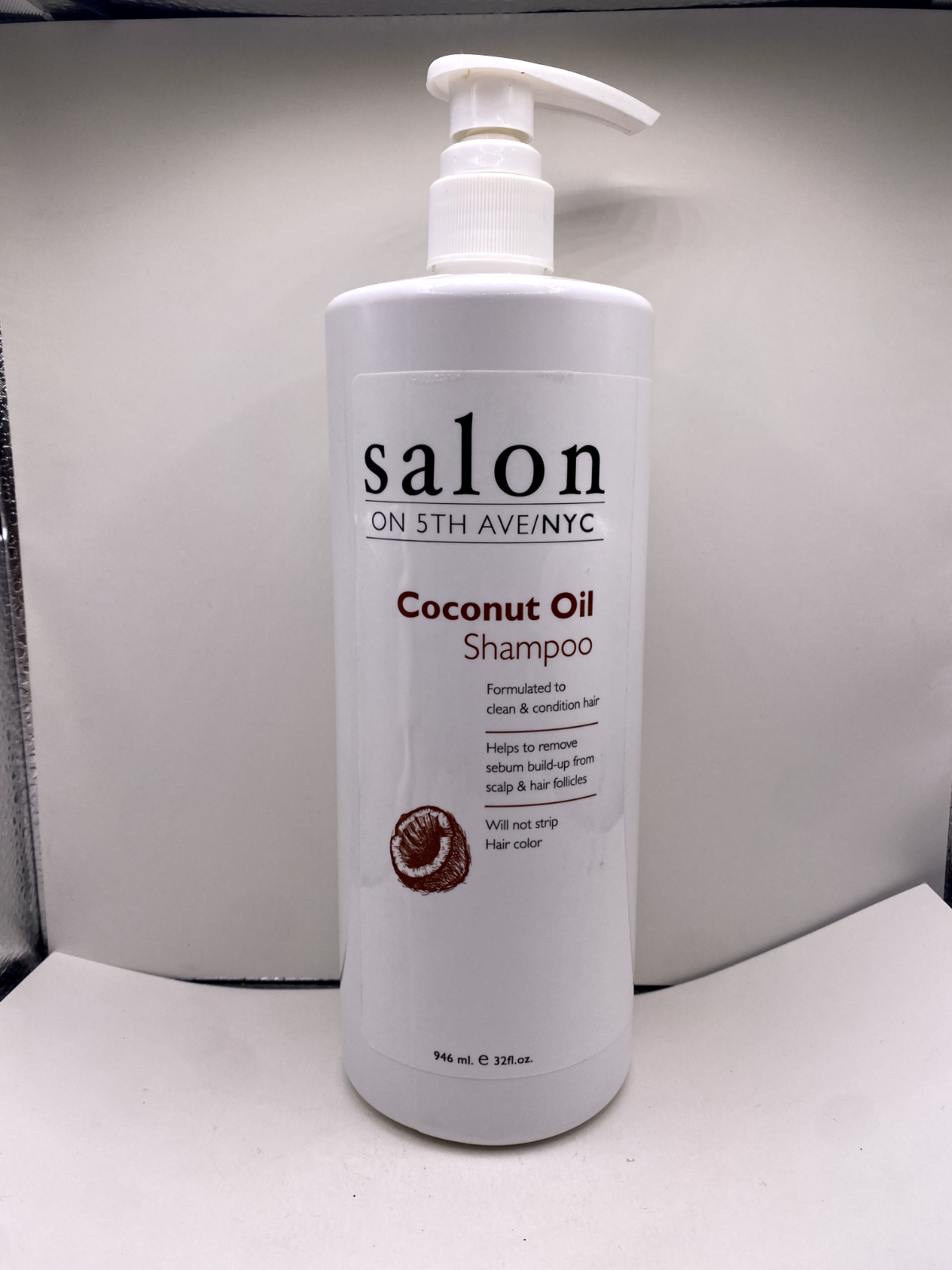 Salon On 5th Ave NYC Coconut Oil Shampoo 32 oz Family Size Bottle