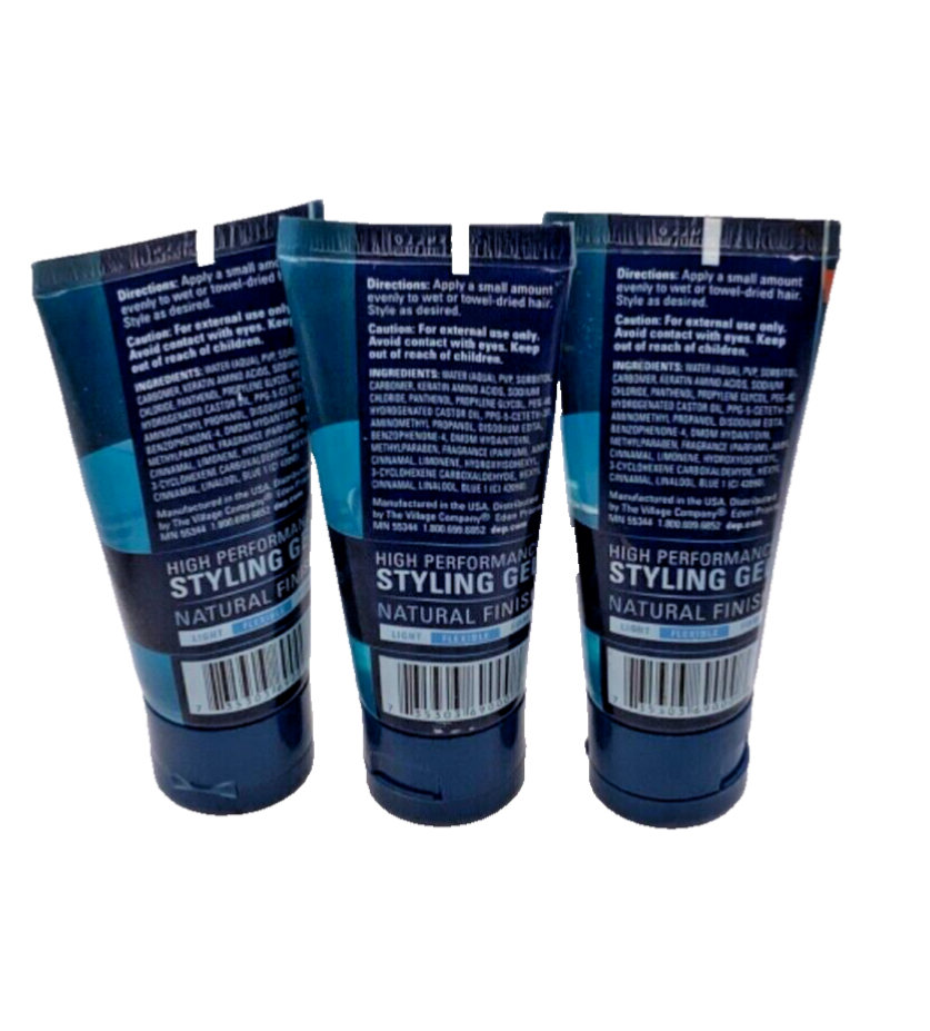 (Set of 3) Dep Sport Flex Hold High Performance Styling Gel Natural Finish 2oz
