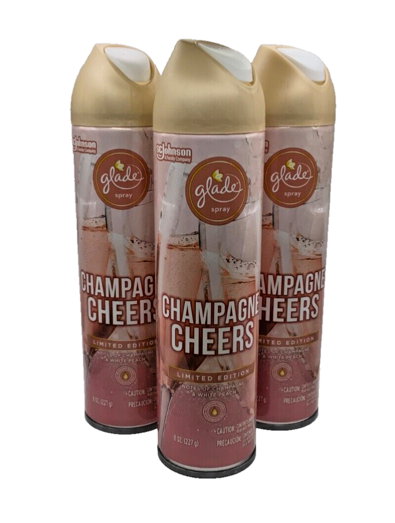 (3) Glade Champagne Cheers Limited Edition 8oz Spray