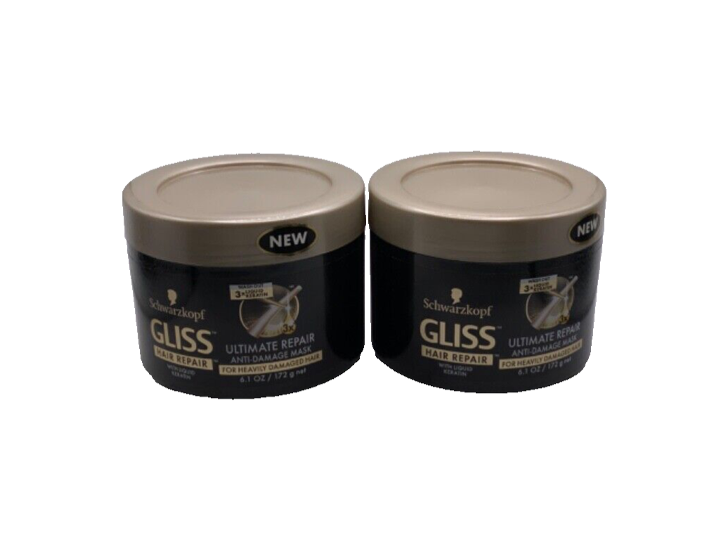 (2) Schwarzkopf Gliss Ultimate Repair Liquid Anti Damage Mask 6.1 oz