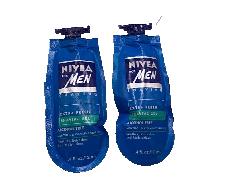 (2 pack) Nivea For Men Extra Fresh Shaving Gel / 0.4 fl oz TRAVEL SIZE