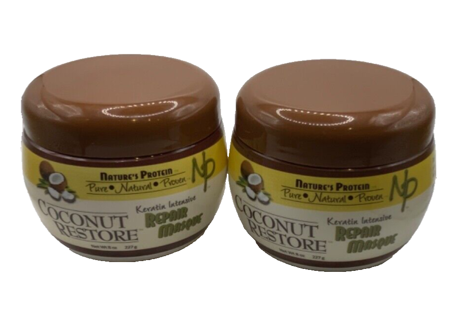 (2) Nature's Protein Coconut Restore Keratin Repair Masque 8oz