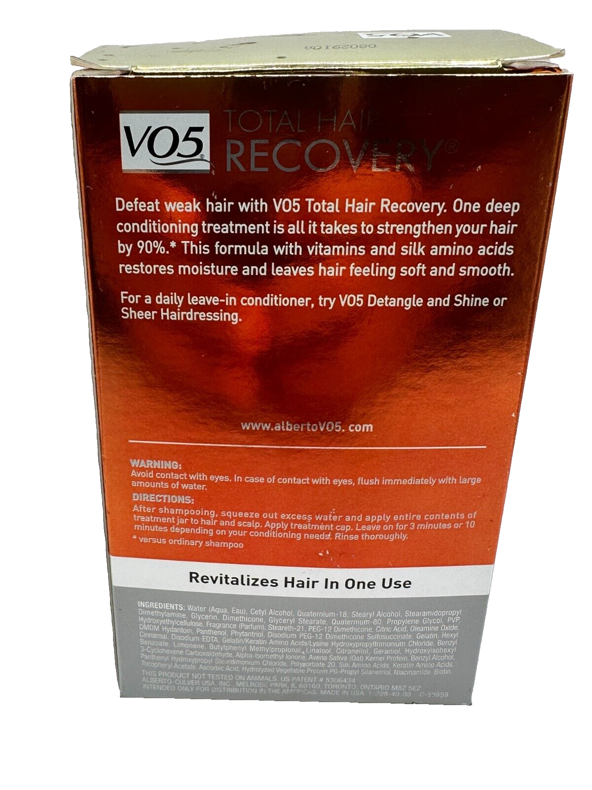 VO5 Total Hair Recovery Weekly Conditioning Treatment 1 Oz