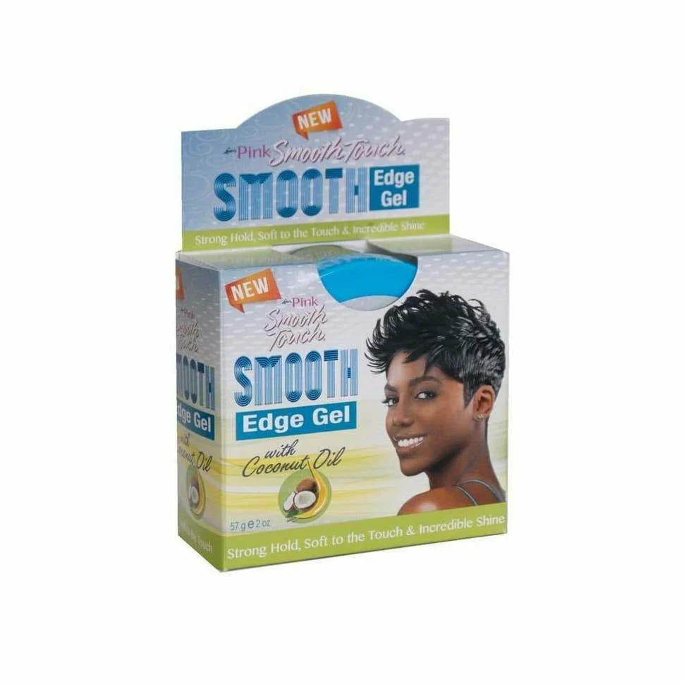 Luster's Pink Smooth Touch Smooth Edge Gel w/ Coconut Oil Strong Hold 2oz/57 g
