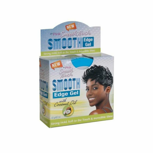 Luster's Pink Smooth Touch Smooth Edge Gel w/ Coconut Oil Strong Hold 2oz/57 g