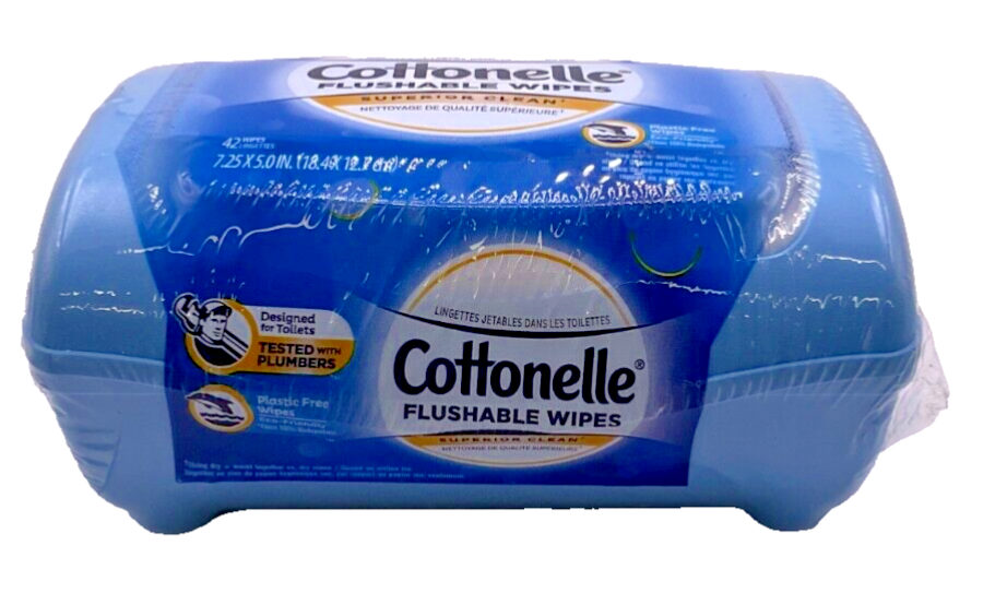 Cottonelle Hypoallergenic Flushable Cleansing Wipes Tub 42 Count