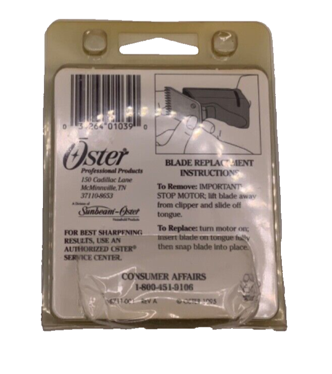 Oster Accessory Blade Set Turbo 111 & Model 10 Clippers (Size 000 1/50" 0.5mm)