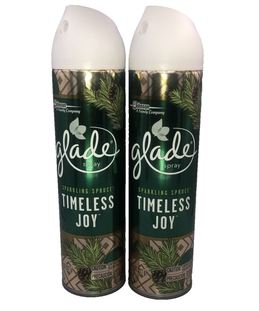 (2) Glade Spray Sparkling Spruce Timeless Joy / 8 oz