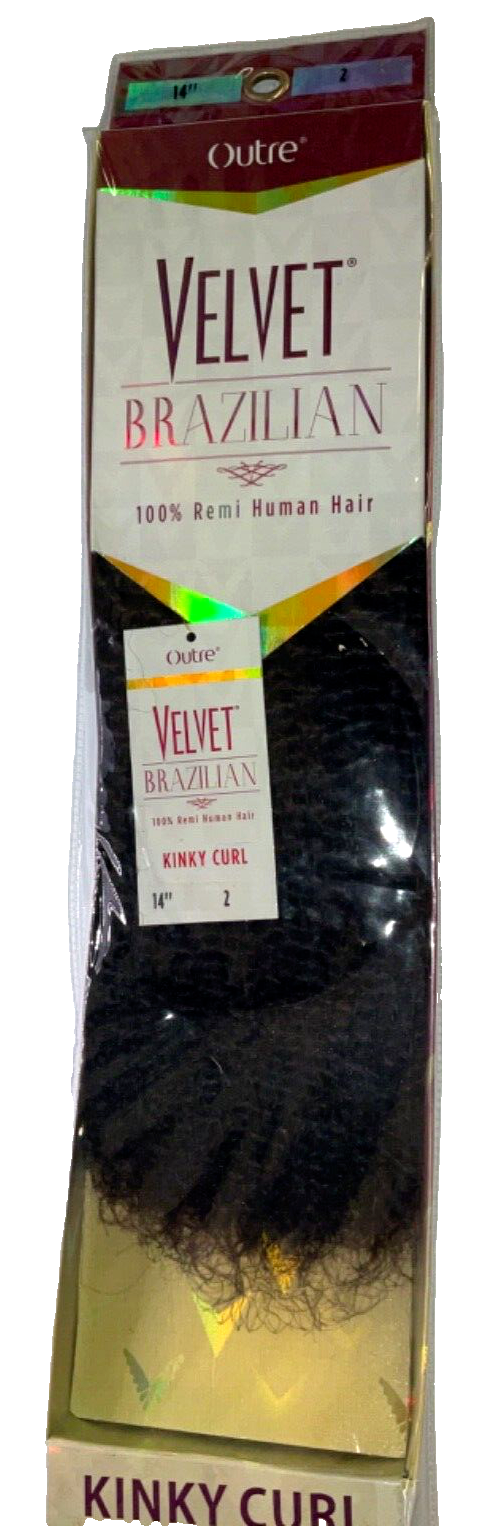 Outre Velvet Brazilian 100% Remi Human Hair Kinky Curl/Color 2/ (14 inches)