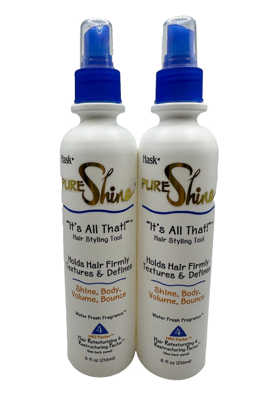 Hask Pure Shine It’s All That HR2 Factor 4 Water Fresh Fragance Hair Styling 2pk