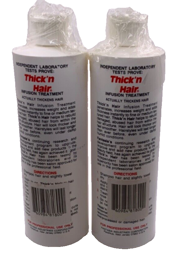 (2 PACK) Fantasia Thick N Hair Infusion Treatment Liquid Creme Formula 16 oz