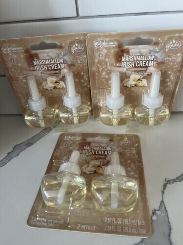 (3) Glade Marshmallow Irish Cream Scented Oils Plugins 2 Refills Air Freshener