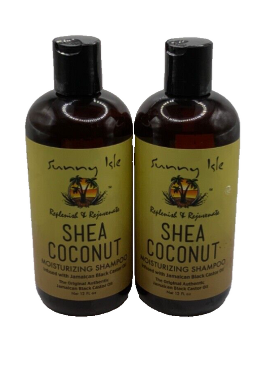 (2) Sunny Isle Shea Coconut Moisturizing Shampoo 12oz