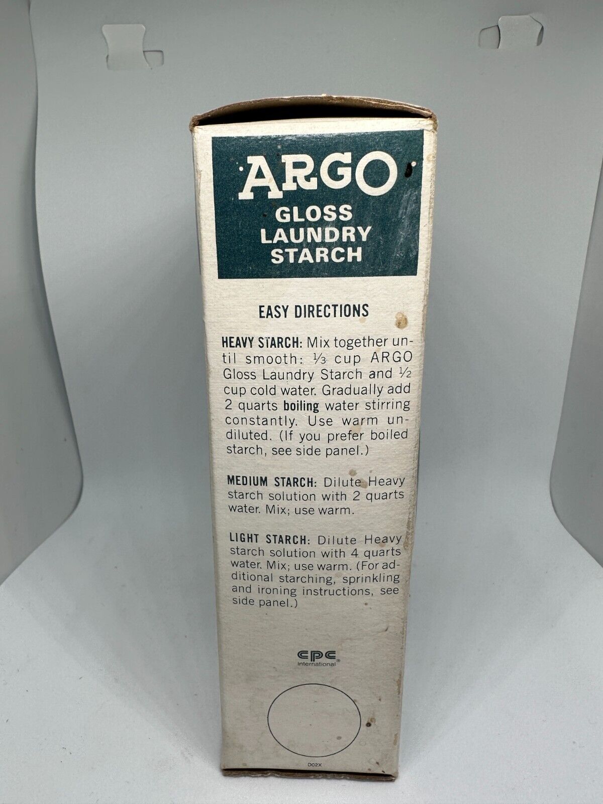 ARGO Powdered Gloss Vintage Laundry Starch 16 oz Blue