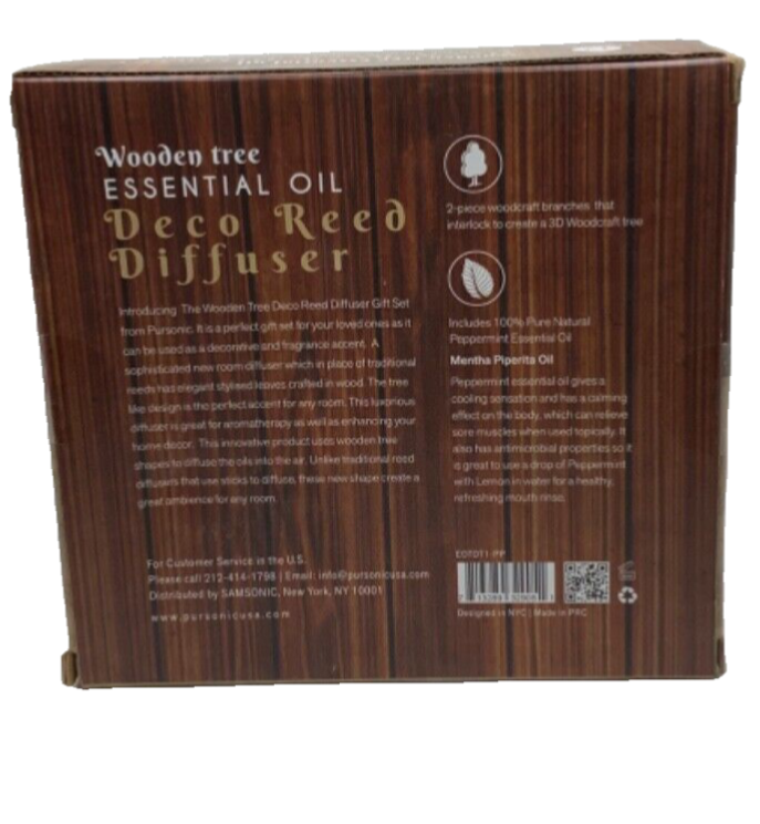 Wooden Tree Decorative Diffuser 15ml Eucalyptus Essential Oil New Boxed Gift Set