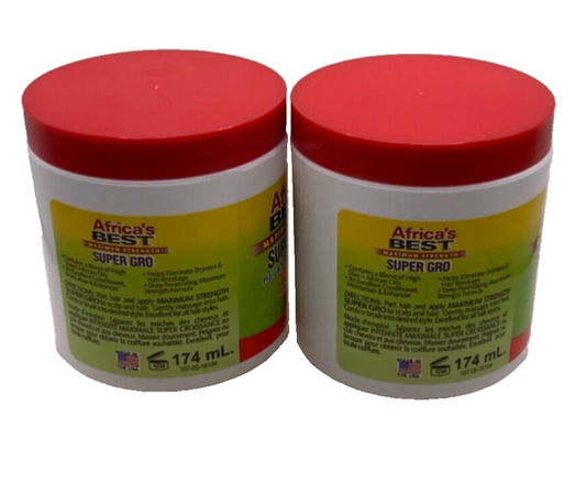 (2 PACK) Africa’s Best Maximum Strength Super Gro Hair Conditioner 5.25oz