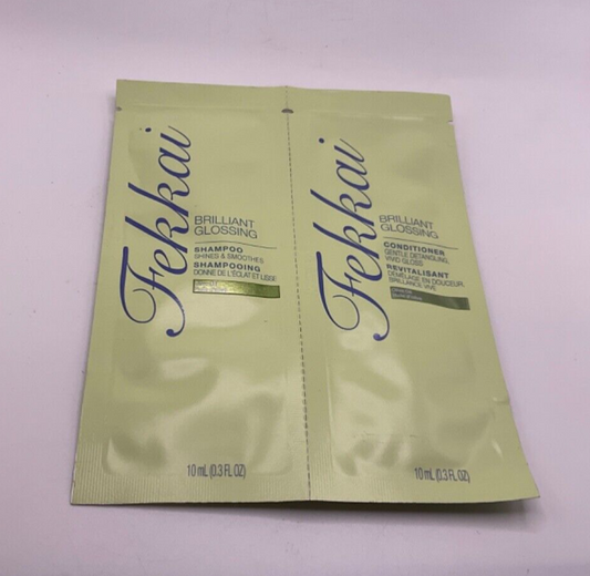 Fekkai Brilliant Gloss Shampoo+Conditioner Sample Packs/.3 fl oz each