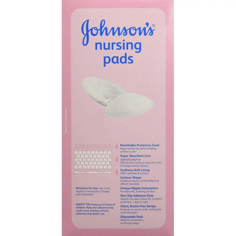 Johnson's Disposable Nursing Pads with Natural Cotton, 60 Ct