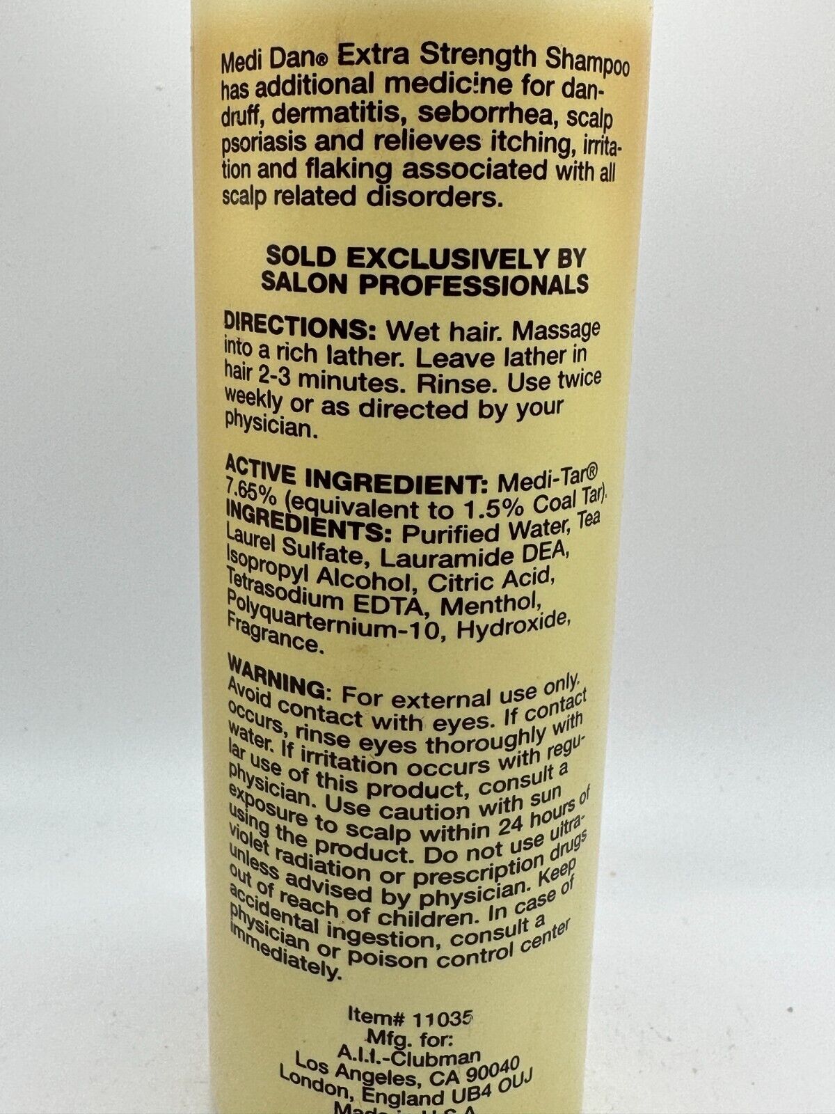 VTG Medi-Dan Extra Strength Dandruff Treatment Shampoo EXP 08/03 , 16 fl oz