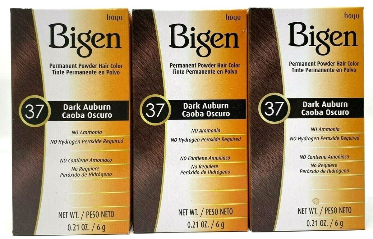 Bigen Powder Hair Color #37 Dark Auburn .21 oz (3 Pack)