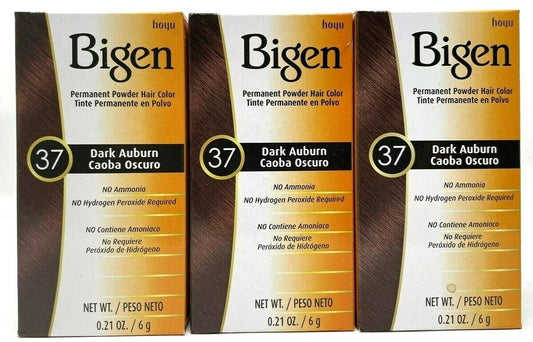Bigen Powder Hair Color #37 Dark Auburn .21 oz (3 Pack)