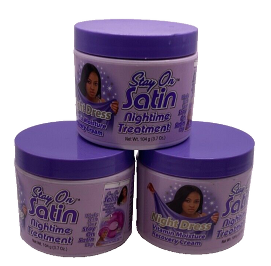 (3) Stay On Satin Night Dress Vitamin Moisture Recovery Cream/3.7oz