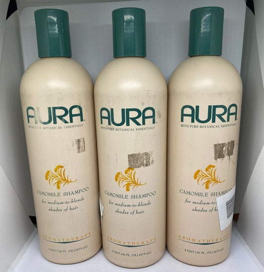 (3) AURA Camomile Shampoo For Medium To Blonde Hair - 16 oz