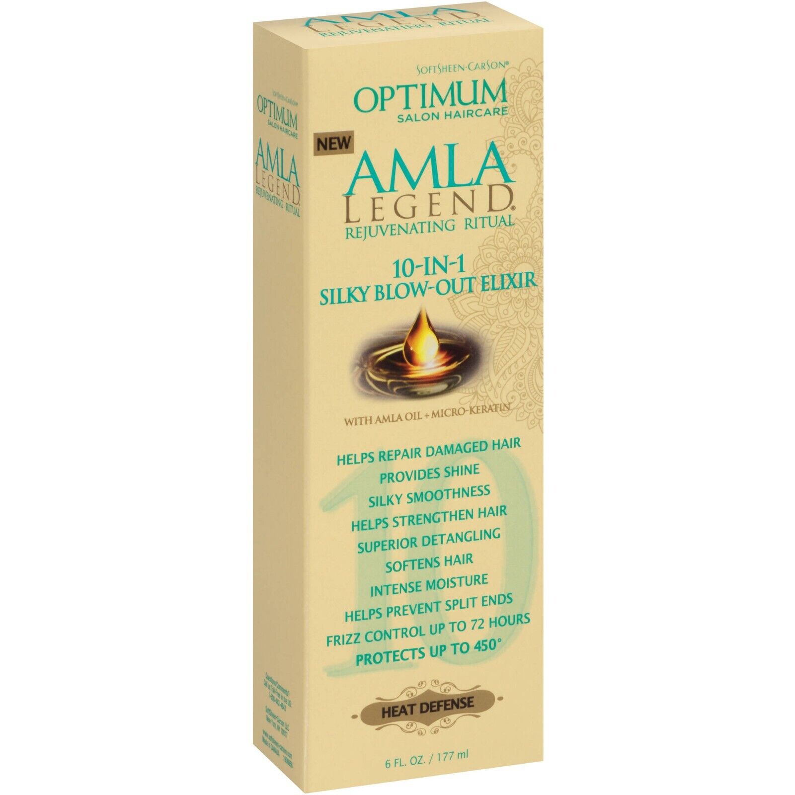 Optimum Amla Legend 10 In 1 Silky Blow-Out Elixir Heat Defense Spray 6 oz-Fast