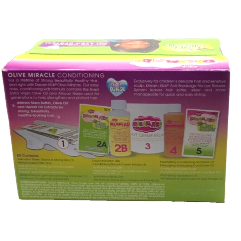 African Pride Dream Kids Olive Miracle No Lye Creme Relaxer Application Coarse