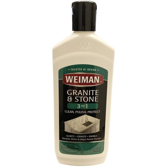 (1) Weiman Granite Stone 3 in 1 Cleaner Clean Polish Protect 8oz Marble Quartz