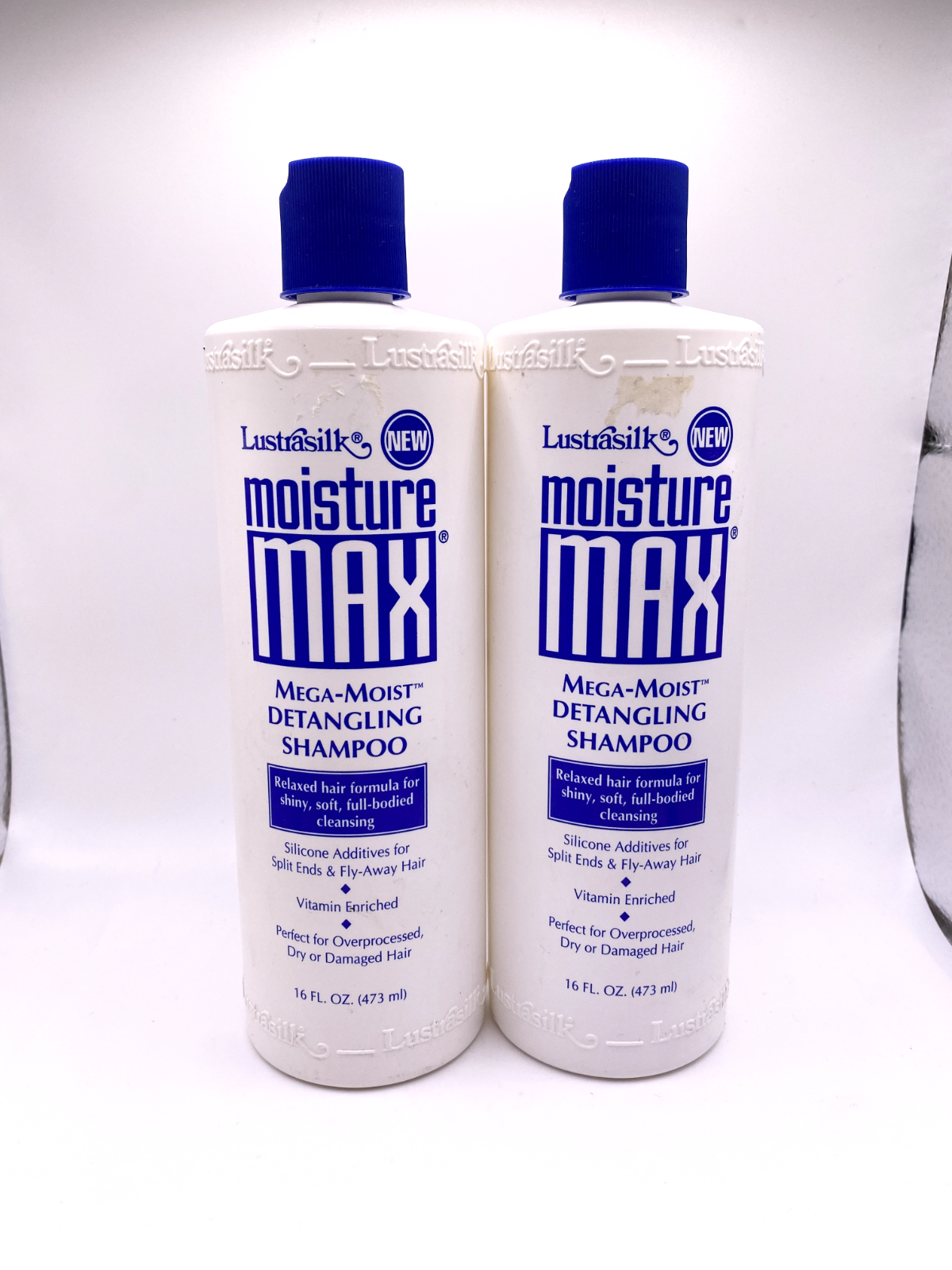 (2) Lustrasilk Moisture Max Mega Moist Detangling Shampoo Relaxed Formula 16 oz