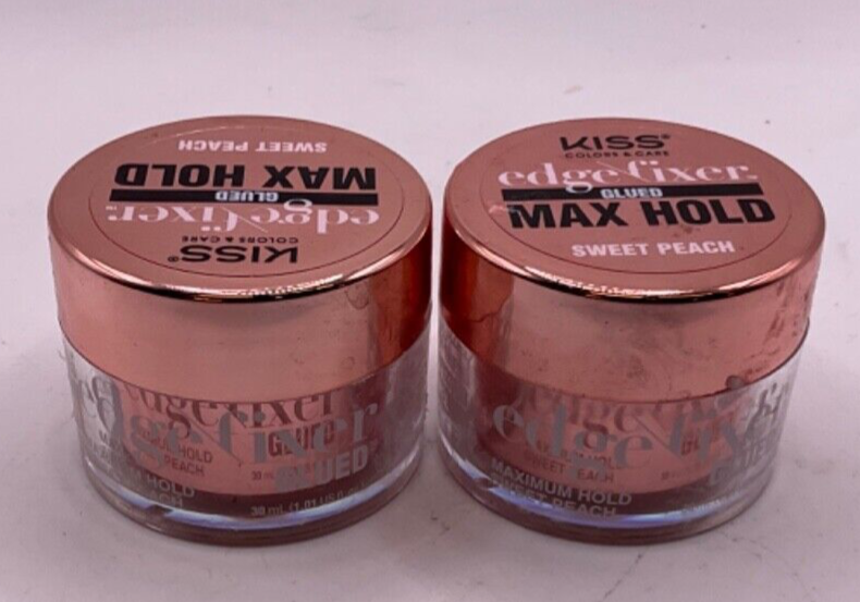 (2) Kiss Edge Fixer Glued Max Hold-Sweet Peach / 1.01 fl oz