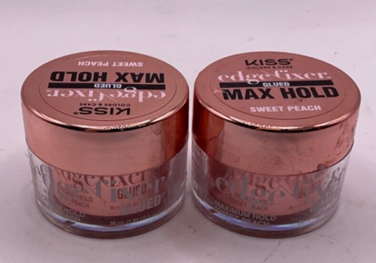 (2) Kiss Edge Fixer Glued Max Hold-Sweet Peach / 1.01 fl oz
