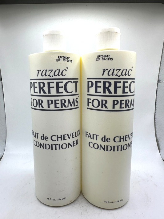 (2) Razac Perfect For Perms Conditioner COLLECTIBLE (16 fl oz)