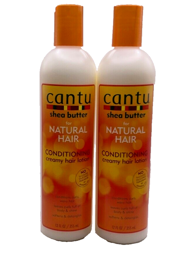 (2 Pack) Cantu Shea Butter for Natural Hair Conditioning Hair Lotion/12 fl oz