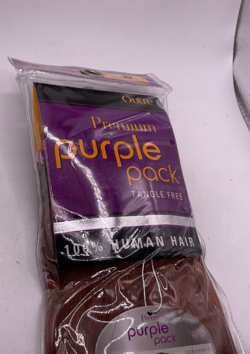 Outre Premium Purple Pack 100% Human Hair Yaki 12 inch Color #33