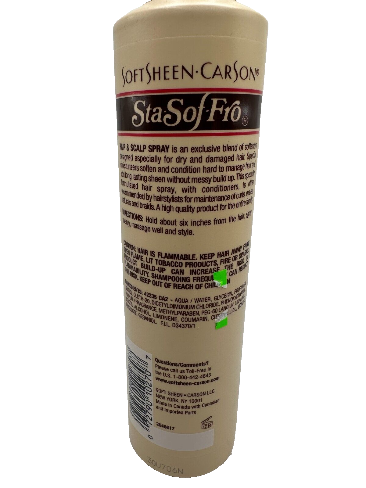 SoftSheen-Carson Sta-Sof-Fro Hair & Scalp Spray Comb Out Conditioner (8 OZ)