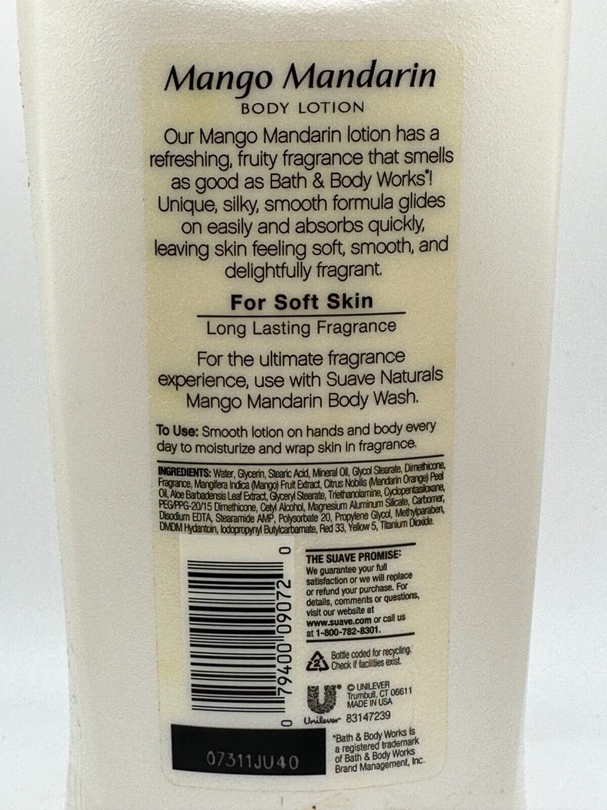 Suave Nautrals Mango Mandarin Body Lotion 22.5 oz