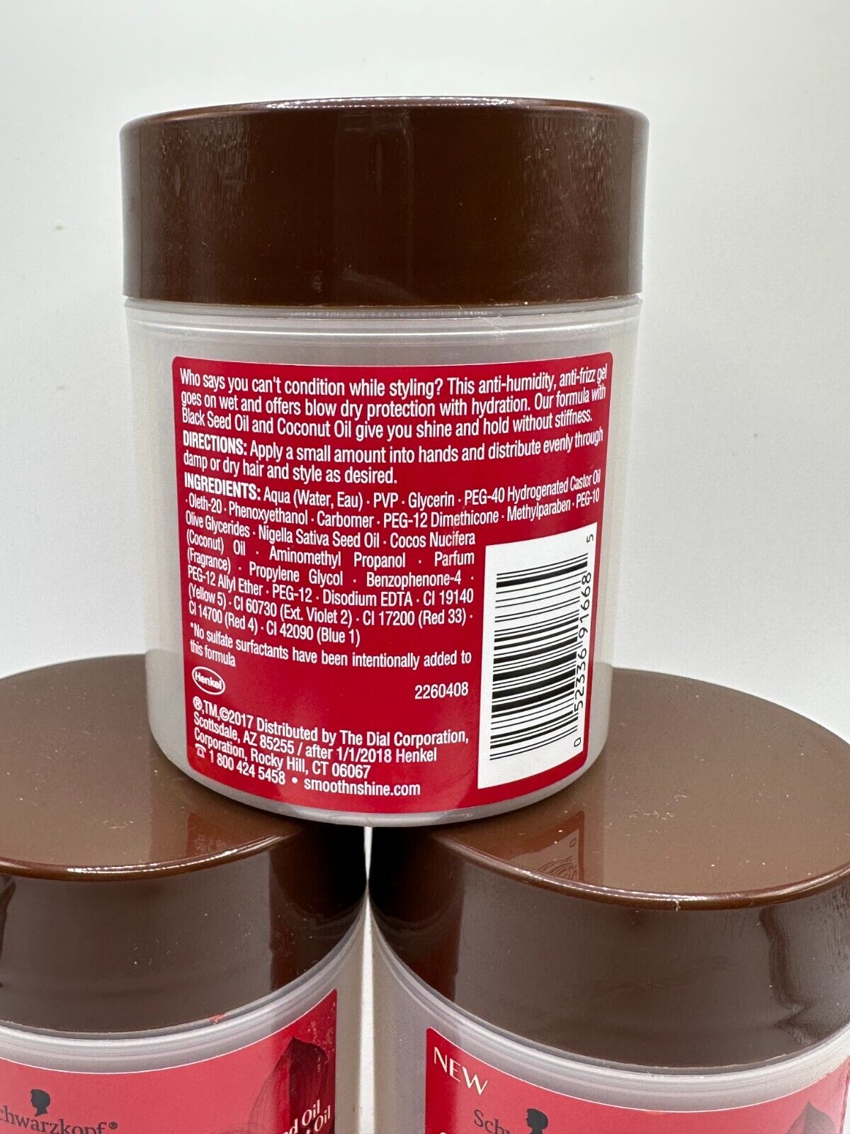 (3) Smooth N Shine Straight Gel Conditioning 6 Ounce Jar