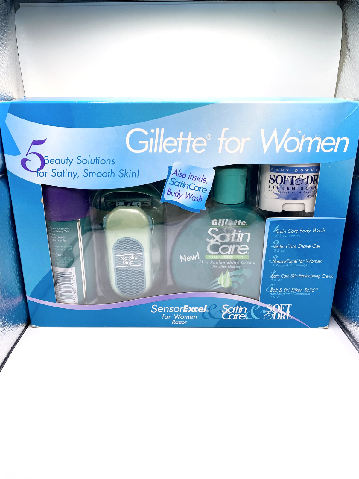 Gillette Sensor Excel Razor Shaver for Women 2 Cartridges Vitamin E & Aloe 1999 