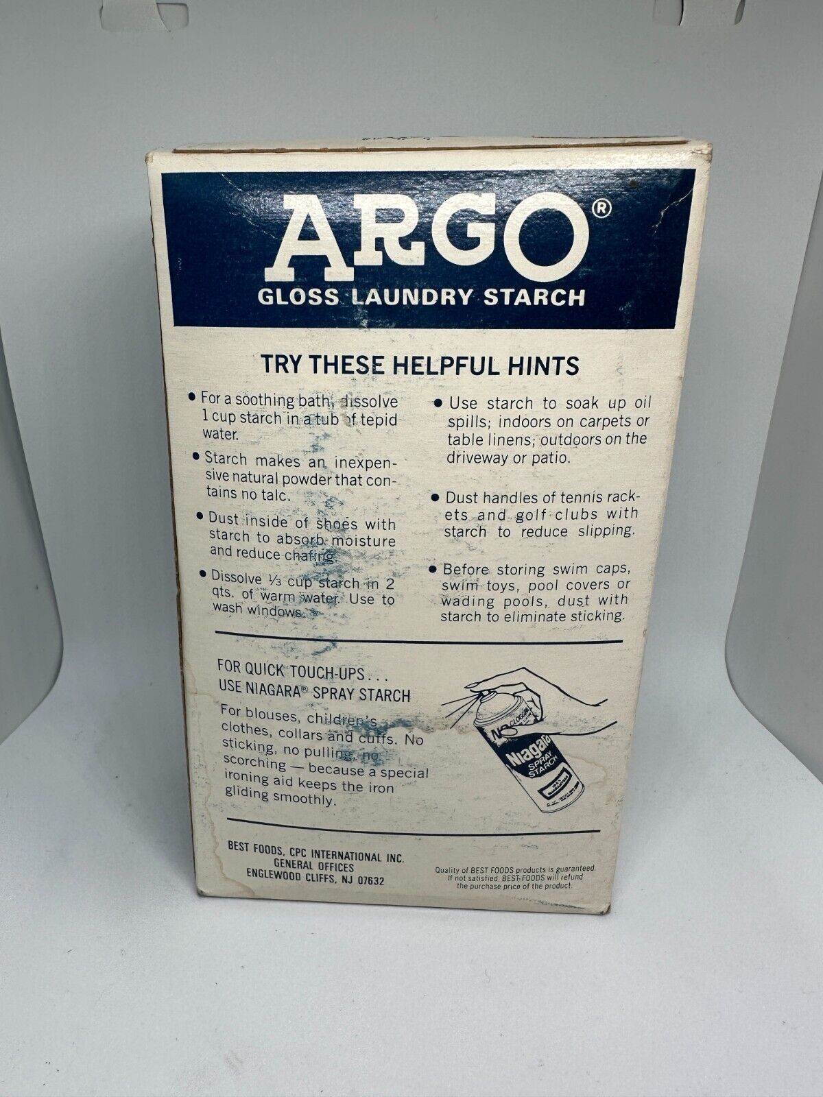 ARGO Powdered Gloss Vintage Laundry Starch 16 oz Blue