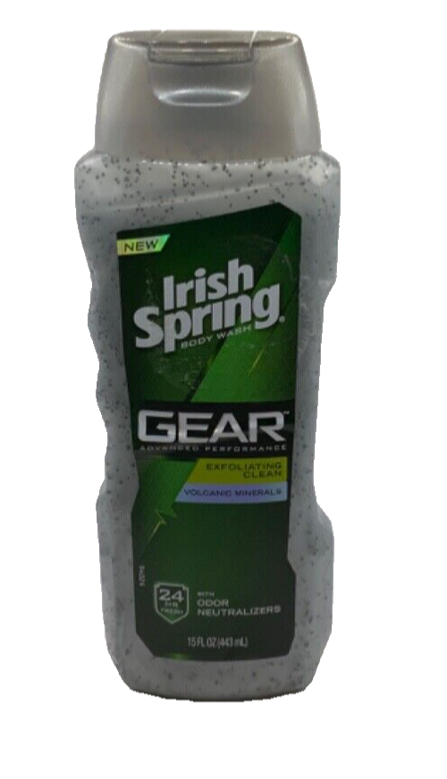 Irish Spring Body Wash Gear Exfoliating Clean Volcanic Minerals 15 Fl Oz New