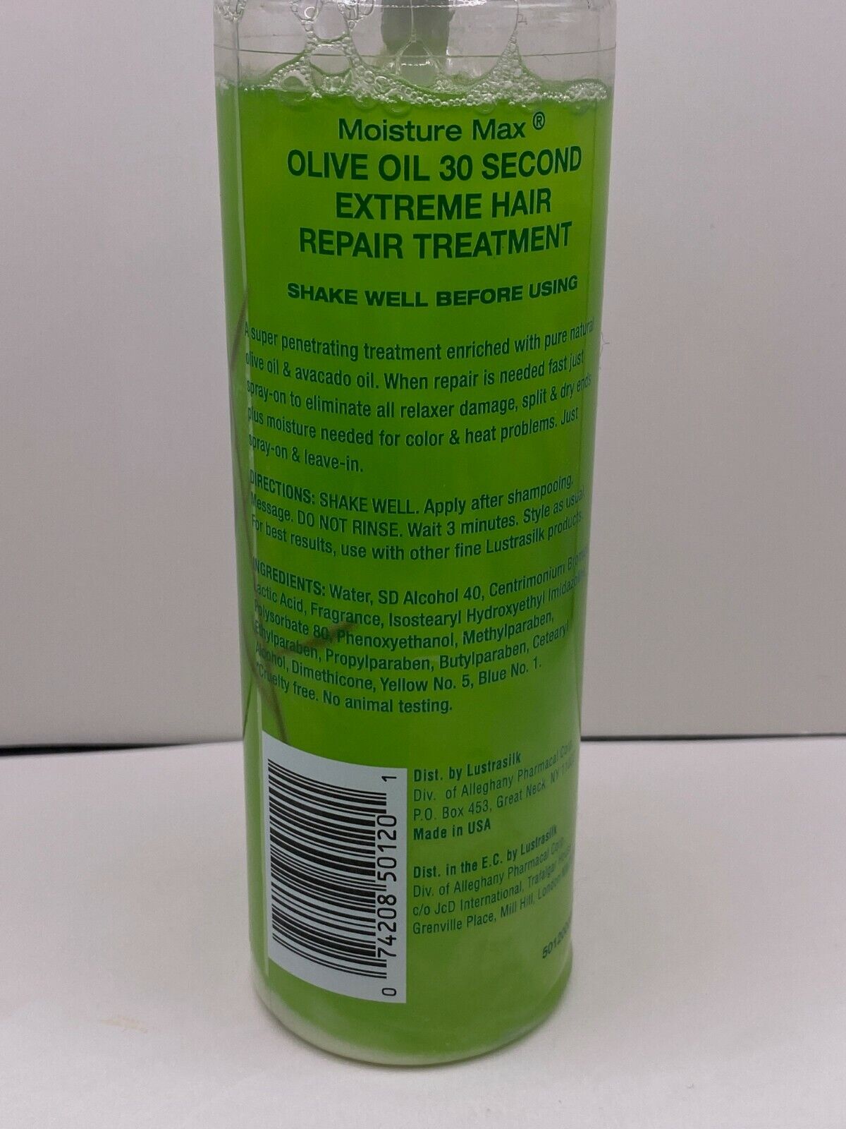 Lustrasilk Moisture Max Leave In Olive Oil Hair Repair Treatment - 8 fl oz