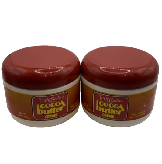 (2 Pack) Triple Lanolin Cocoa Butter Creme 6oz