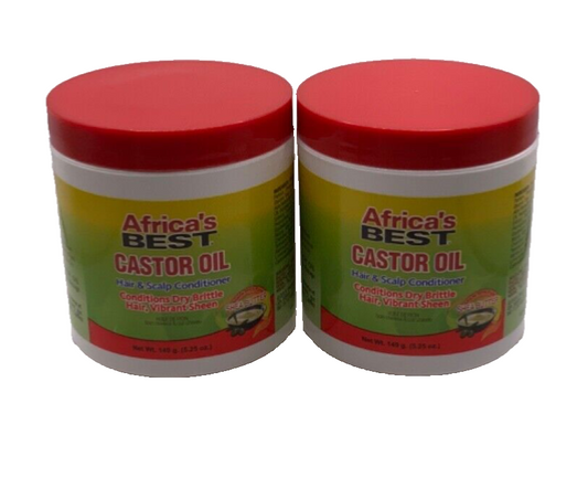 (2) Africa’s Best Castor Oil Shea Butter Hair & Scalp Conditioner 5.25oz