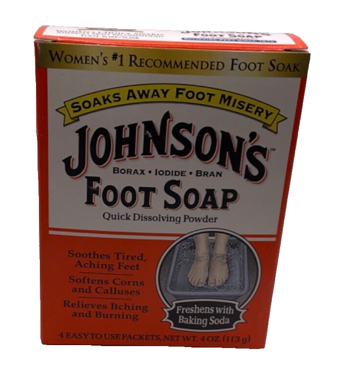 Johnsons Foot Soap Quick Dissolving Powder 4 PACKETS / 4oz