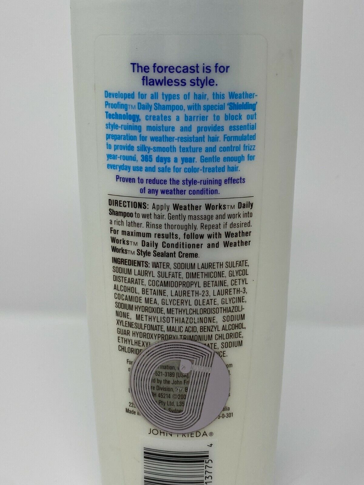 (1) John Frieda Weather Works Weather Proofing Daily Shampoo 13 oz