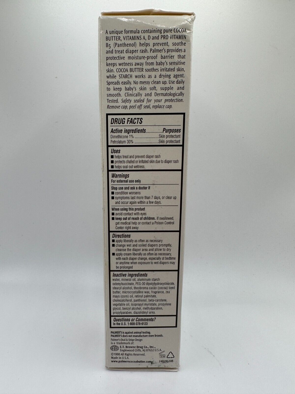 2x Palmer's Bottom Butter Cocoa Butter Formula 4.4 oz For Diaper Rash, Soothe