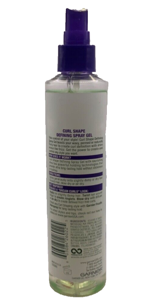 (LOT OF 2) Garnier Fructis Style Curl Shape Defining Spray Gel Strong Hold 8.5oz